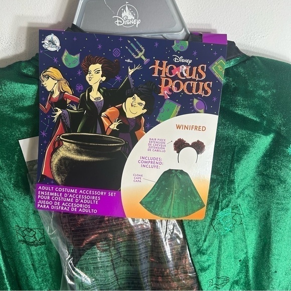 Disney Hocus Pocus Winifred Adult Costume Set NEW Cape Hair Piece Halloween
